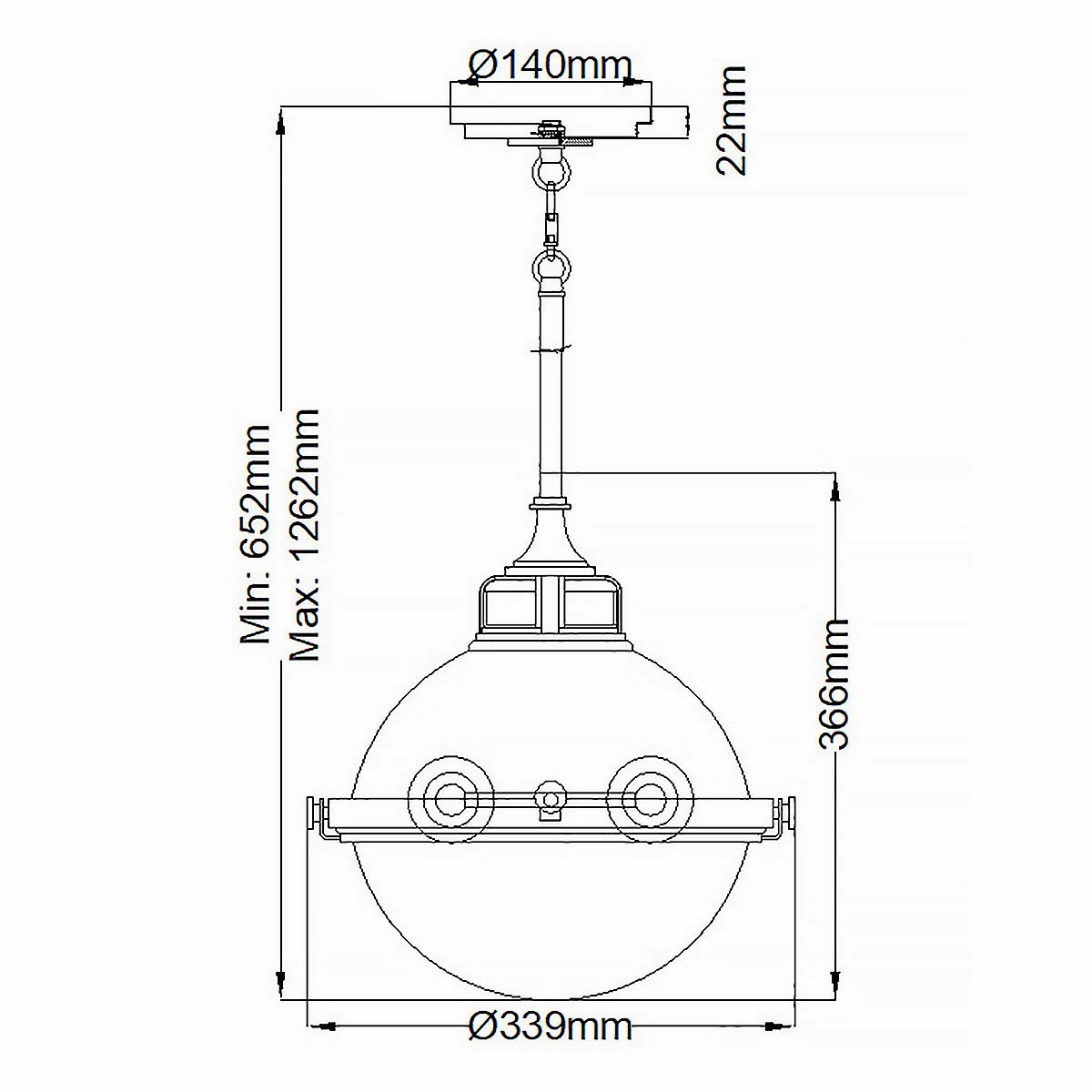 Fletcher 2 Light Zinc and Brass Ceiling Pendant Light