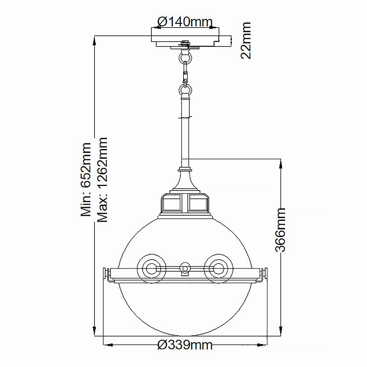Fletcher 2 Light Zinc and Brass Ceiling Pendant Light