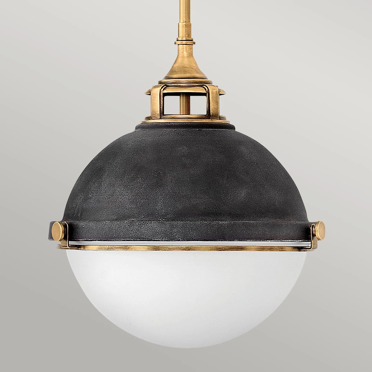 Fletcher 2 Light Zinc and Brass Ceiling Pendant Light