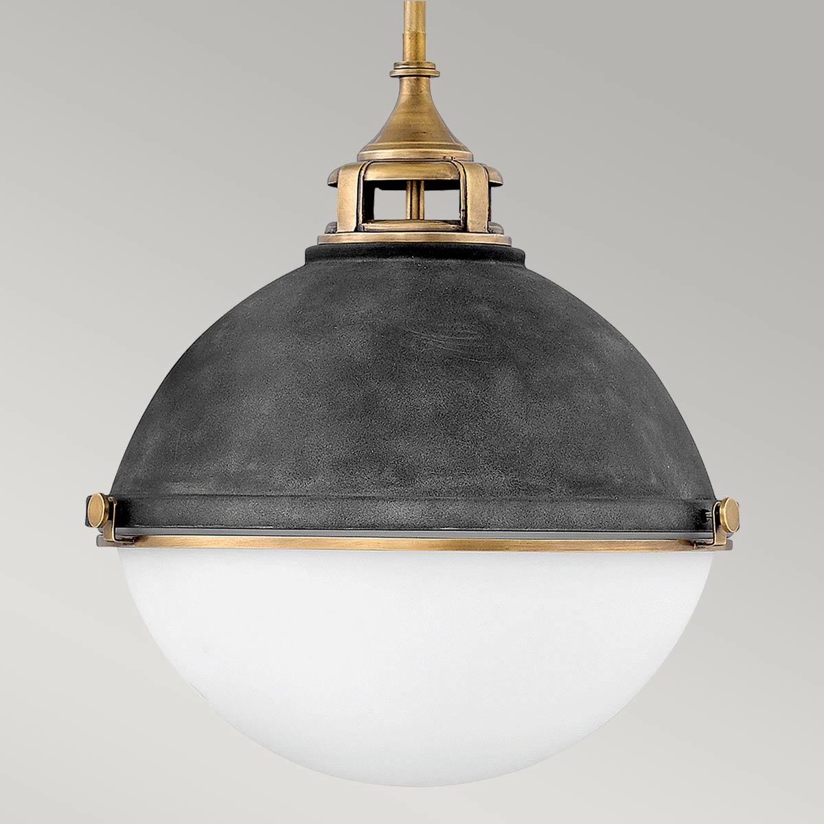 Fletcher 3 Light Zinc and Brass Ceiling Pendant Light