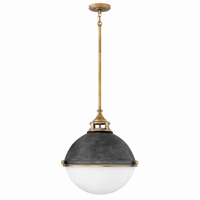 Fletcher 3 Light Zinc and Brass Ceiling Pendant Light flush mount ceiling fixture