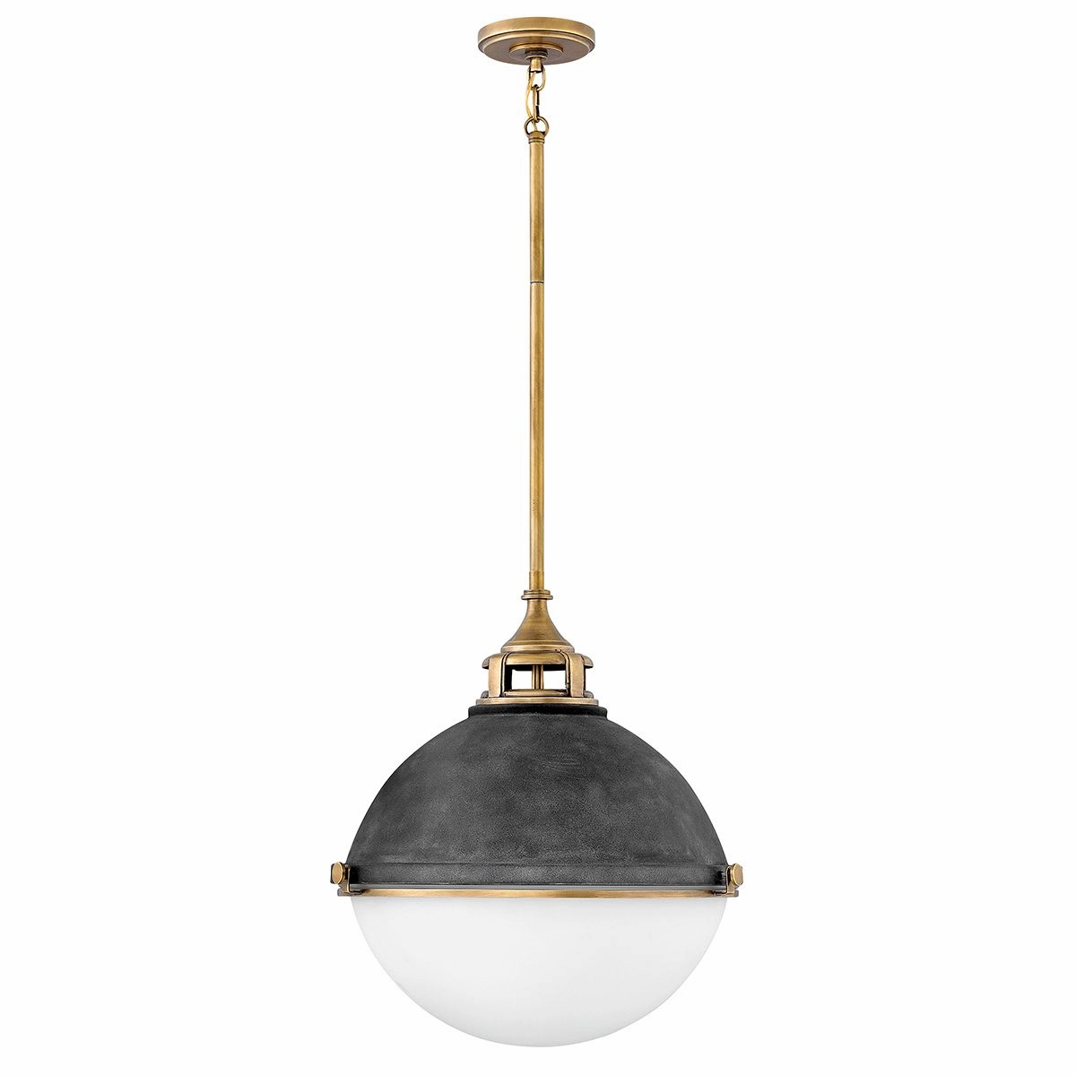 Fletcher 3 Light Zinc and Brass Ceiling Pendant Light sleek LED ceiling lamp