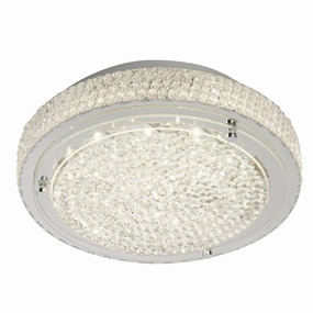 Florida Chrome & Crystal Flush LED Ceiling Light - 30cm ambient ceiling fixture