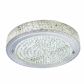 Florida Chrome & Crystal Flush LED Ceiling Light - 40cm ambient ceiling fixture