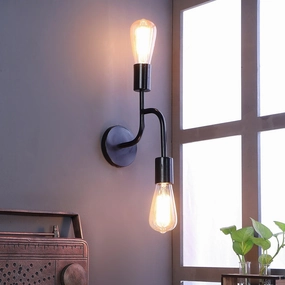 Flute Black Metal Wall Light by SS Lightings decorative ceiling fixture
