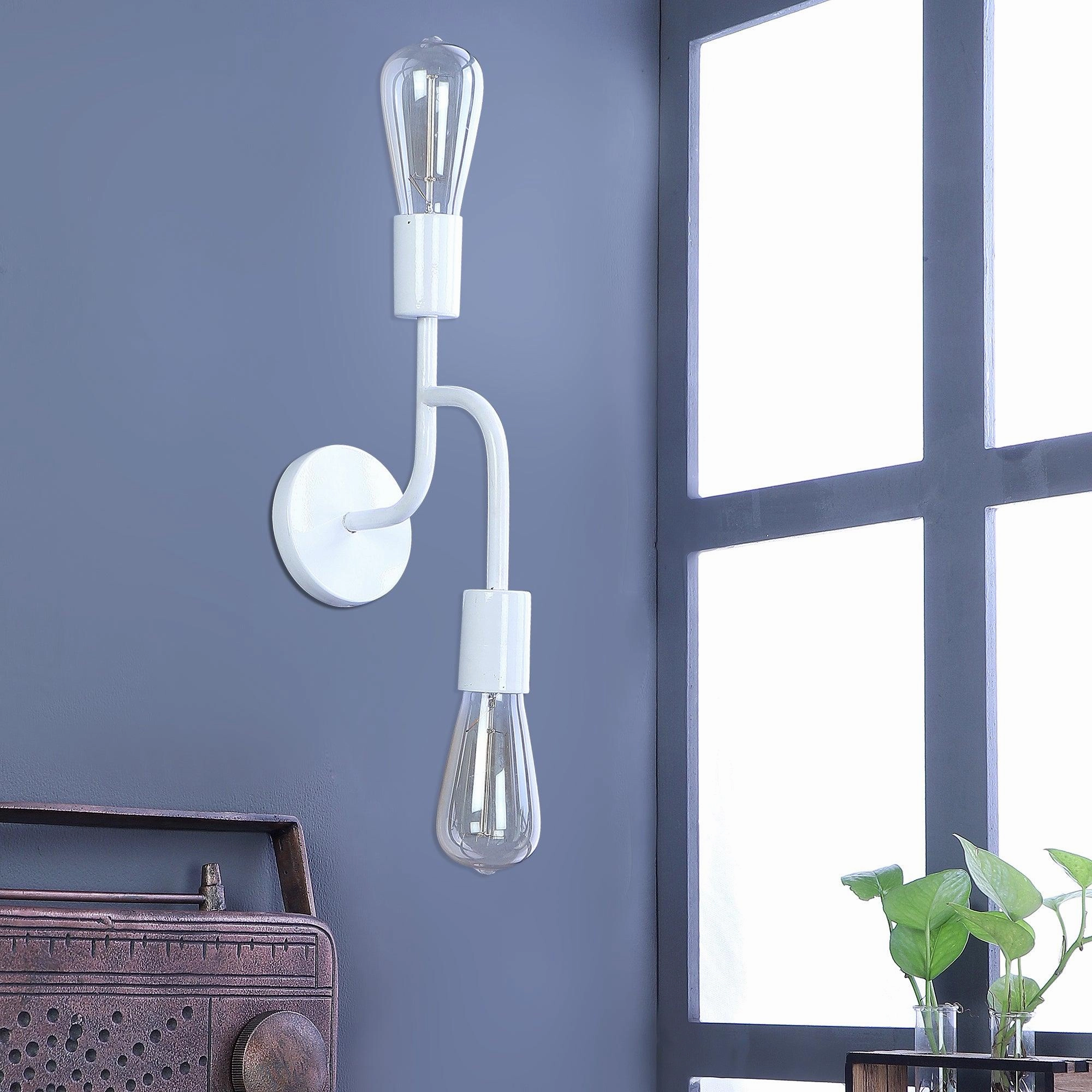 Flute White Metal Wall Light by SS Lightings decorative ceiling fixture
