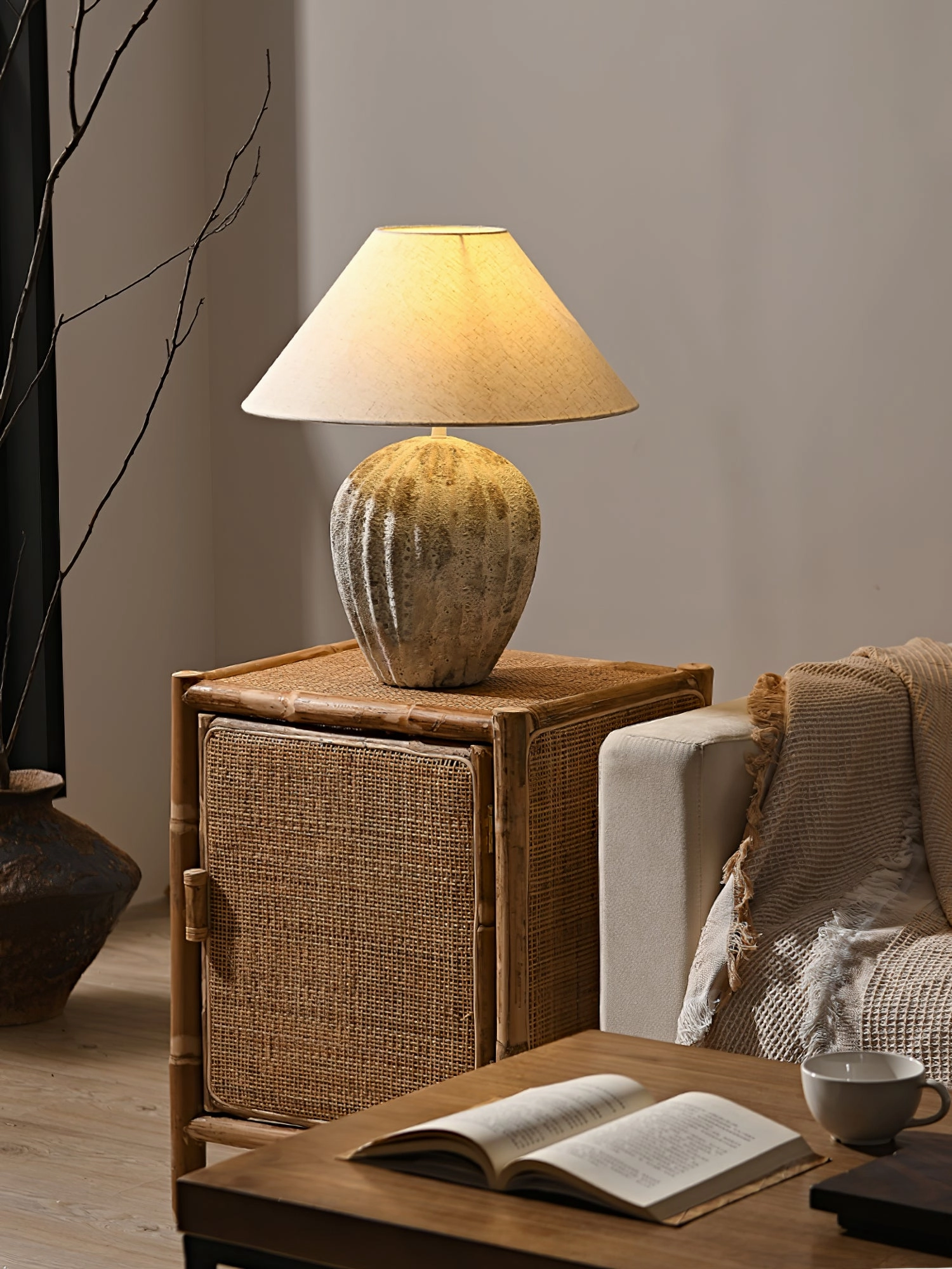Fluted Ceramic Table Lamp