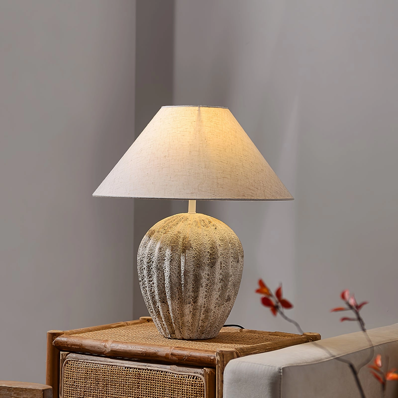 Fluted Ceramic Table Lamp