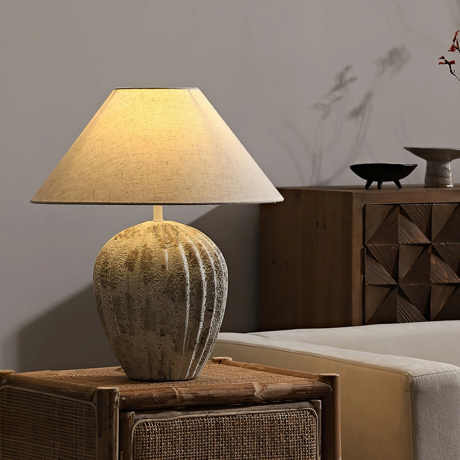 Fluted Ceramic Table Lamp