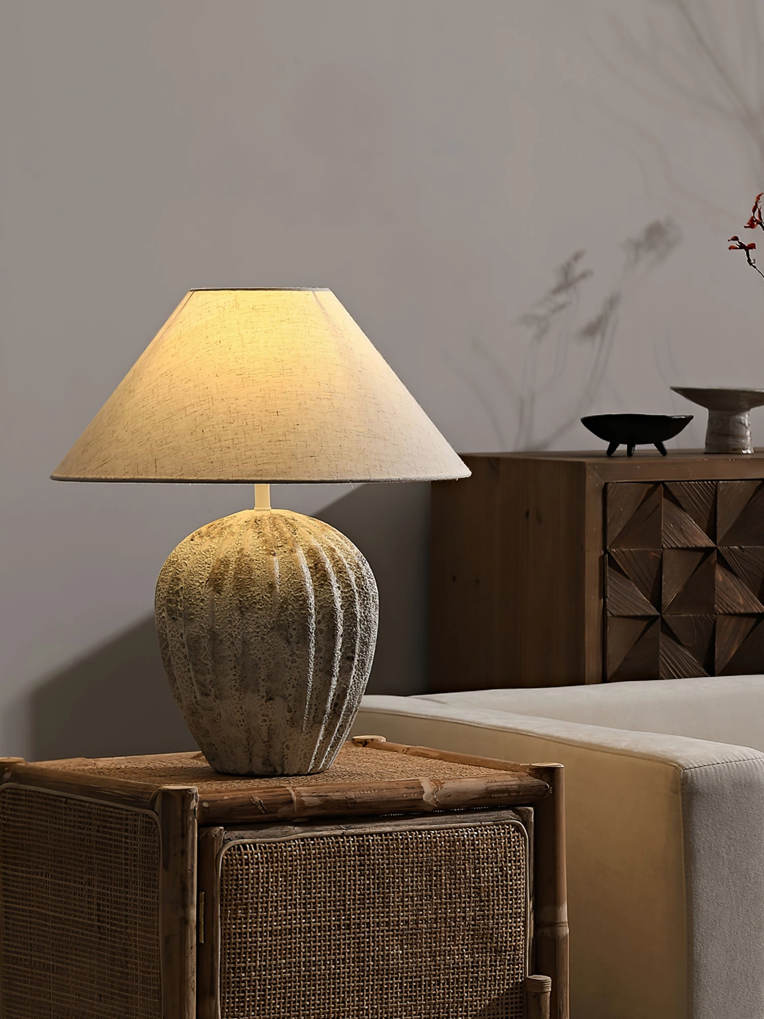 Fluted Ceramic Table Lamp