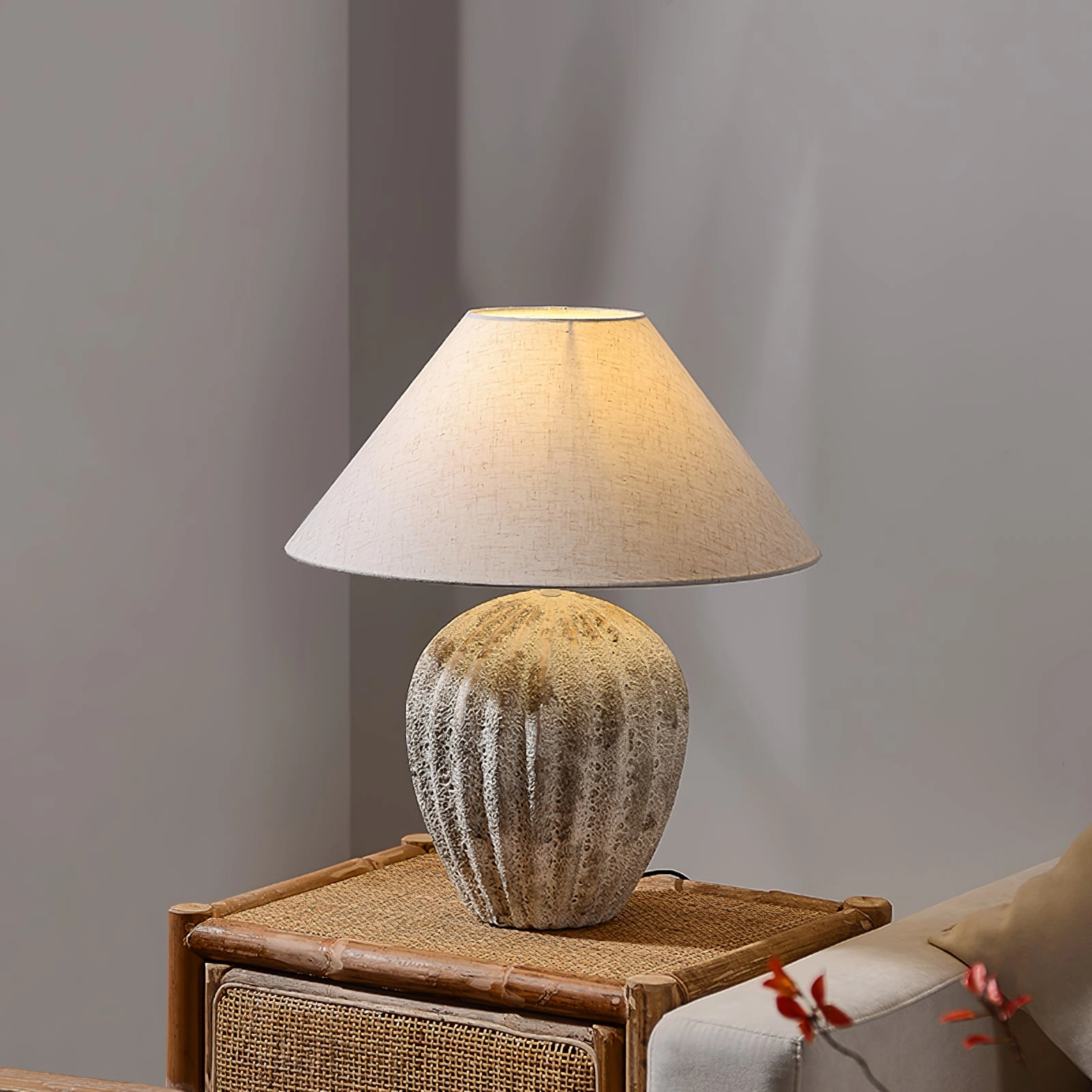 Fluted Ceramic Table Lamp