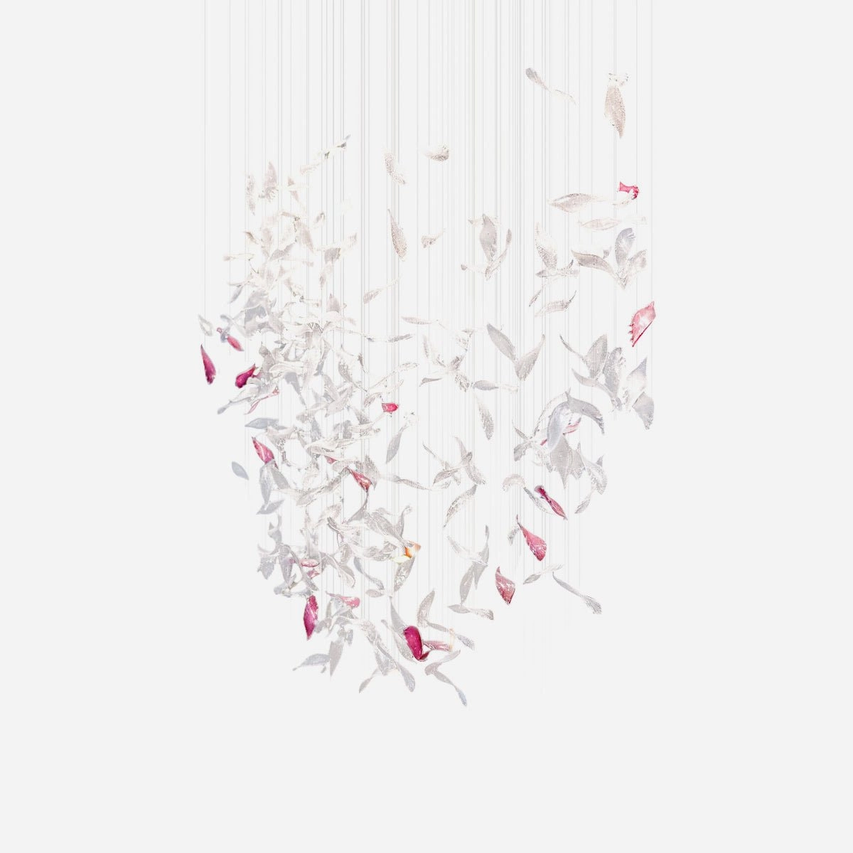 Flying Glass Feather Chandelier minimalist reading light