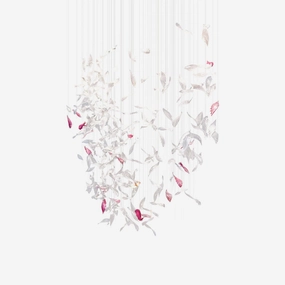 Flying Glass Feather Chandelier minimalist reading light