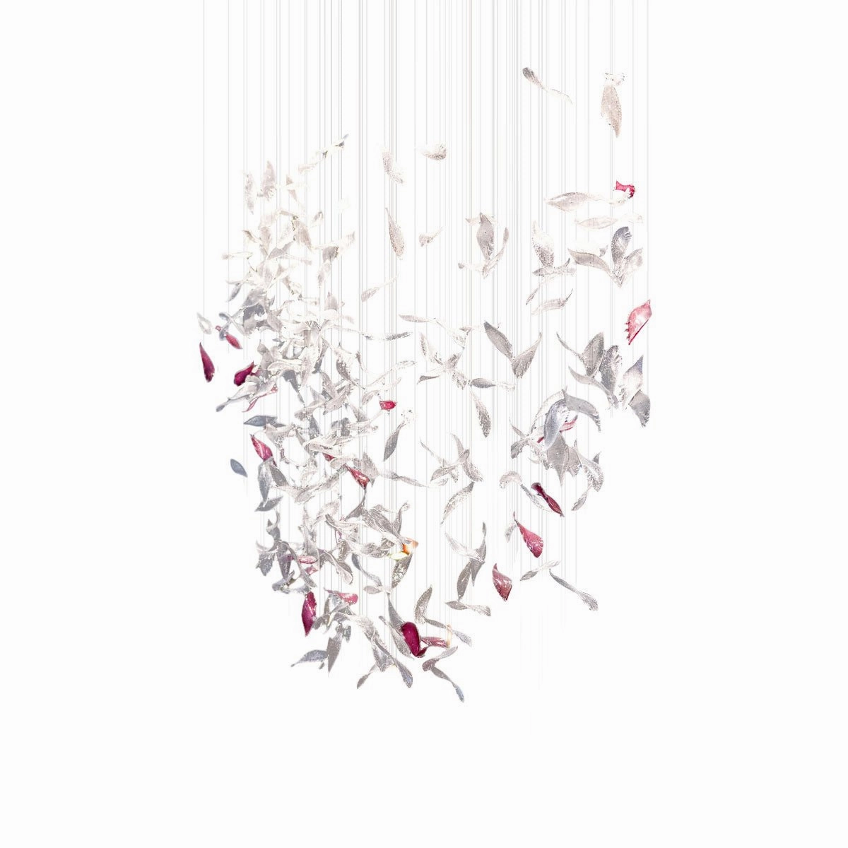 Flying Glass Feather Chandelier