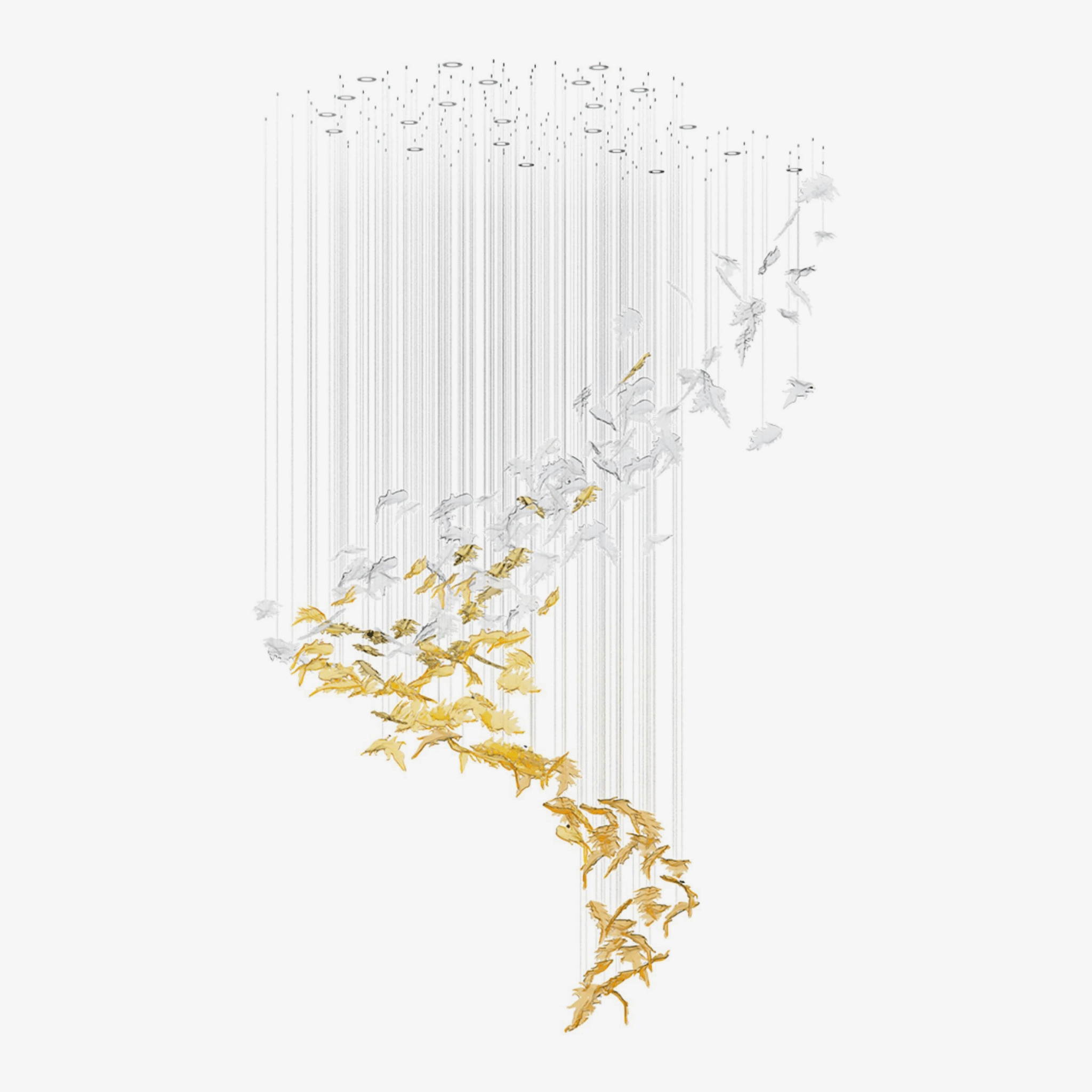 Flying Leaves Chandelier minimalist reading light