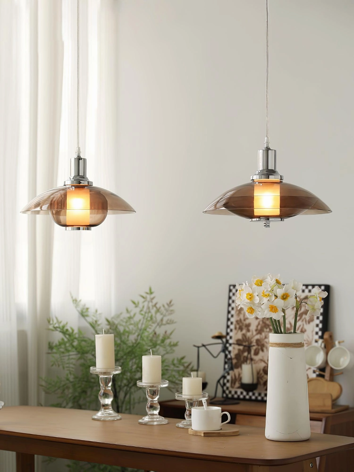Flying Saucer Chrome Pendant Light