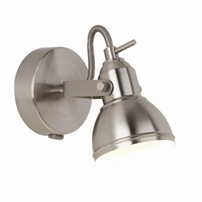 Focus 1 Light Silver Adjustable Spotlight - Switched tall arc lamp for living room