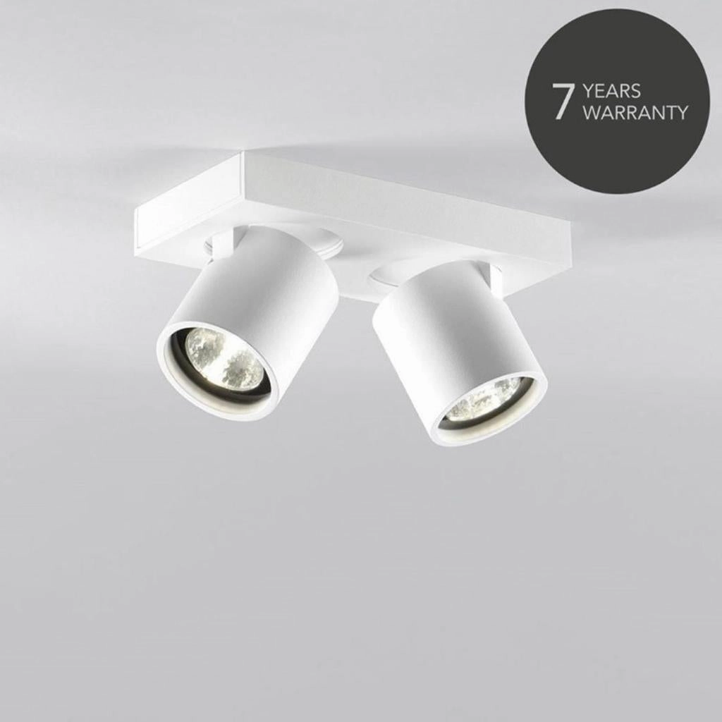 Focus 2 Spots Hvid LED tall arc lamp for living room