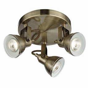 Focus 3 Light Antique Brass Adjustable Ceiling Spotlights tall arc lamp for living room