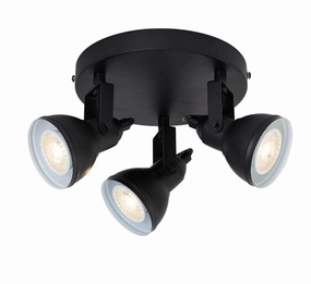 Focus 3 Light Black Adjustable Ceiling Spotlights soft glow ceiling light