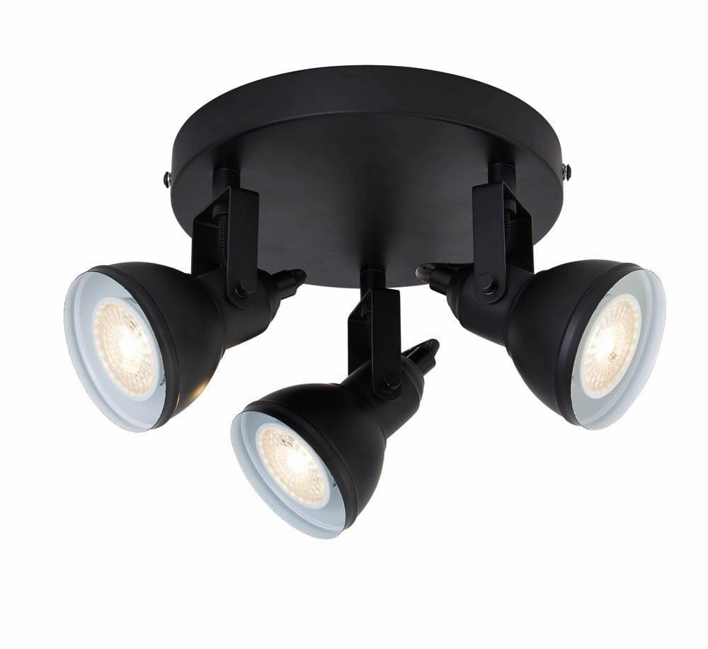 Focus 3 Light Black Adjustable Ceiling Spotlights soft glow ceiling light