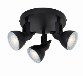 Focus 3 Light Black Adjustable Ceiling Spotlights tall arc lamp for living room