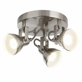 Focus 3 Light Satin Silver Adjustable Ceiling Spotlights tall arc lamp for living room