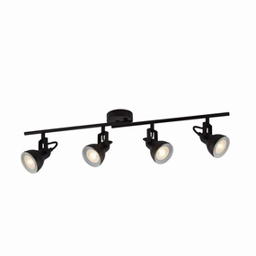 Focus 4 Light Black Adjustable Split-Bar Spotlights tall arc lamp for living room