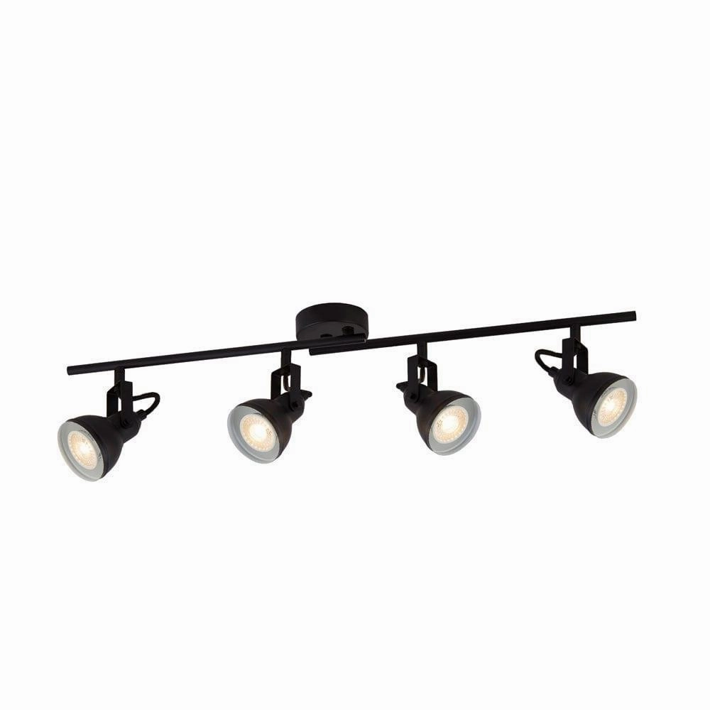 Focus 4 Light Black Adjustable Split-Bar Spotlights tall arc lamp for living room