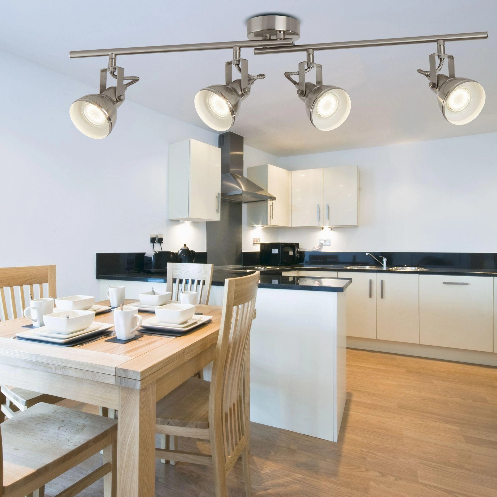 Focus 4 Light Silver Adjustable Split-Bar Spotlights