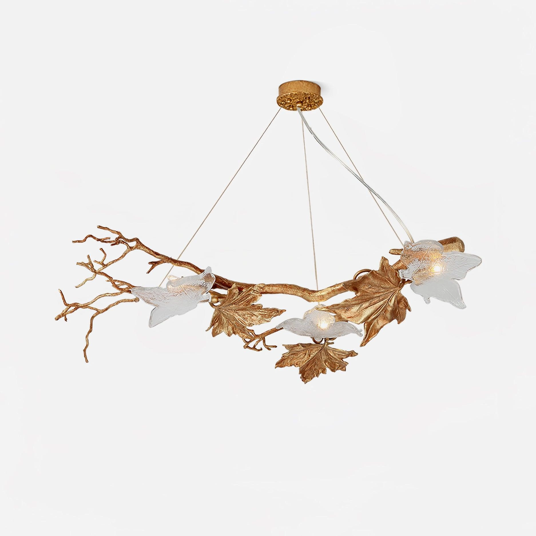 Folio Branch Brass Chandelier round ceiling light
