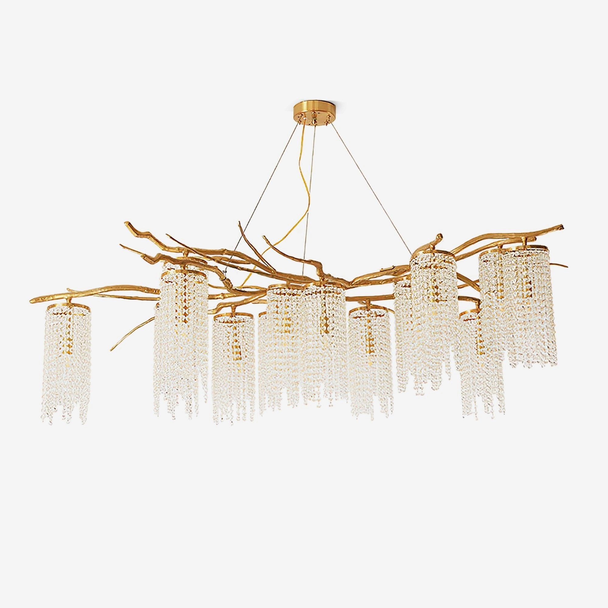 Forest Dawn Brass Chandelier minimalist reading light