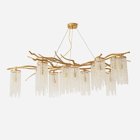 Forest Dawn Brass Chandelier minimalist reading light