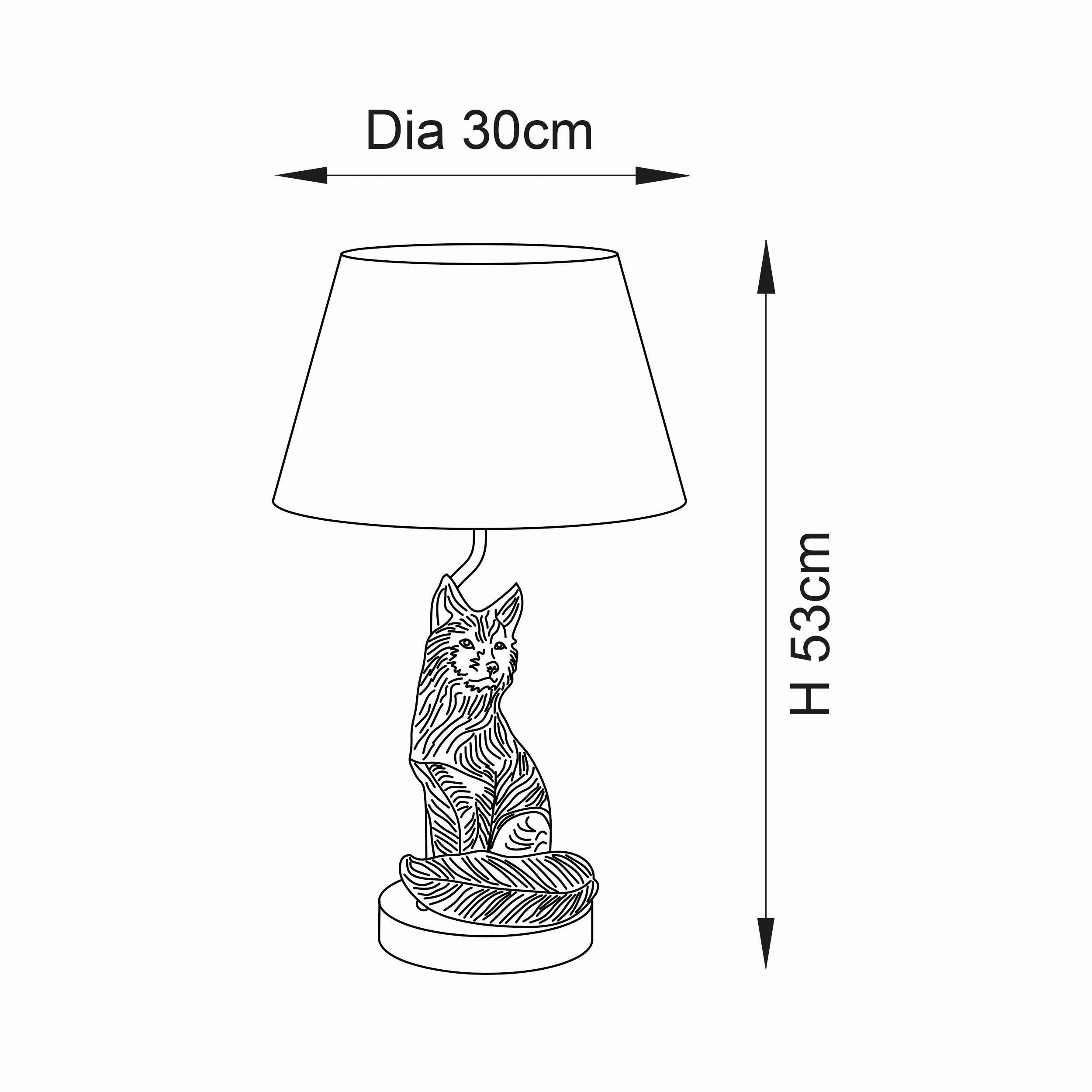 Fox Figurine Gold Table Lamp - Black Shade