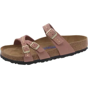 Franca Womens Leather Strappy Footbed Sandals