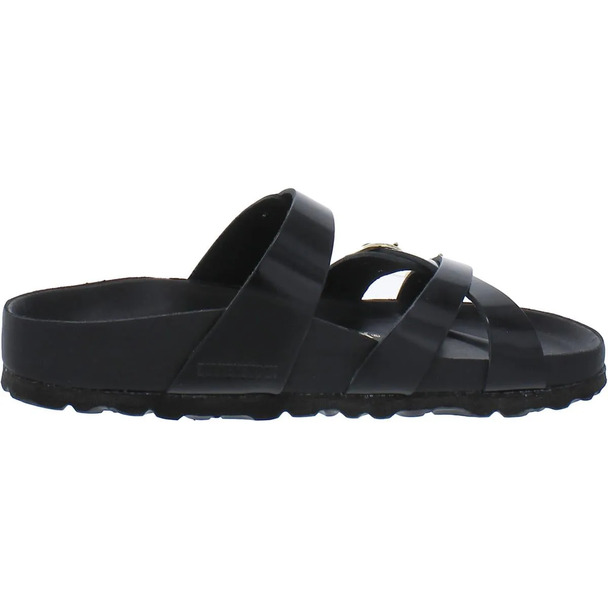 Franca Womens Patent Leather Cork Slide Sandals