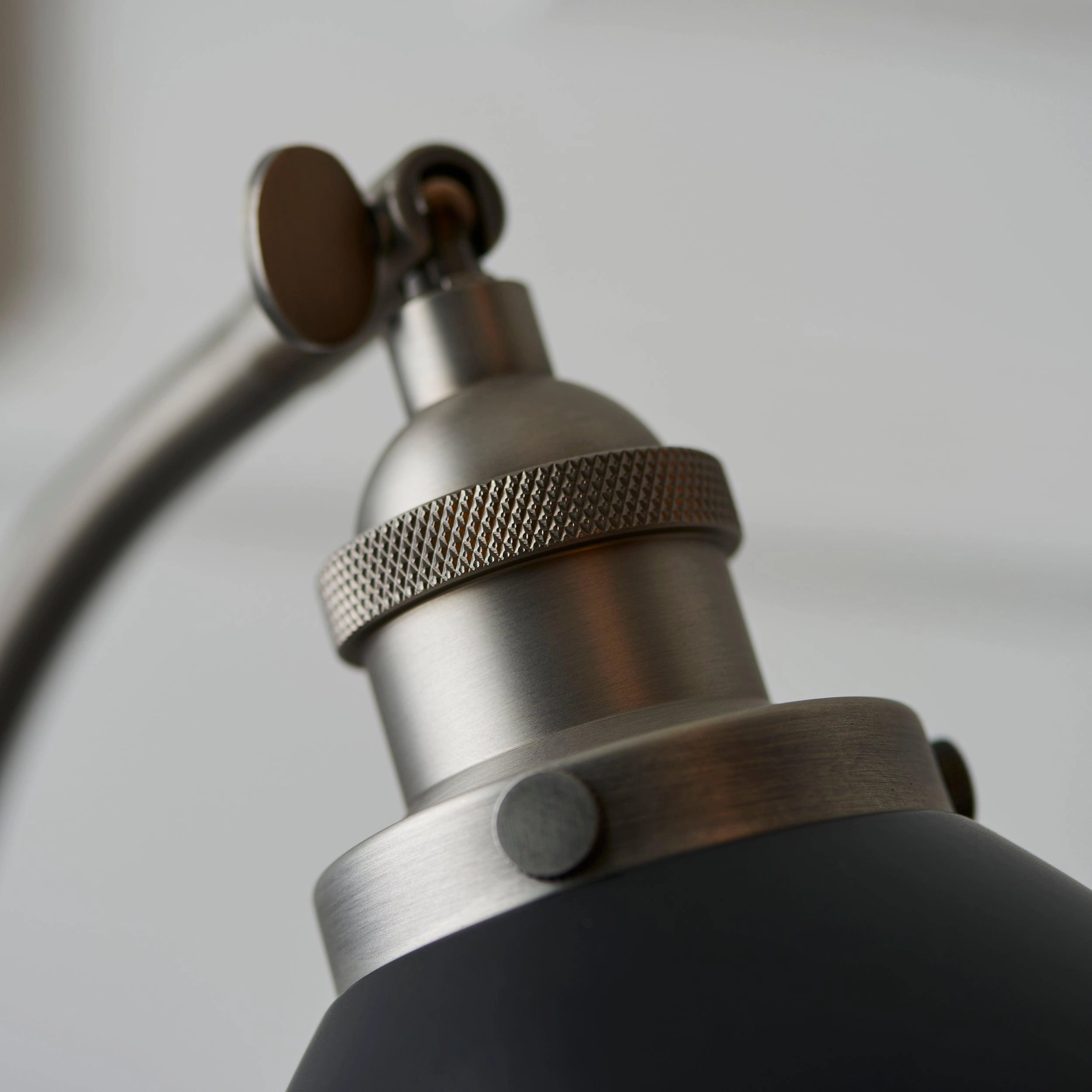 Franklin Industrial Pewter & Black Metal Shaded Table Lamp