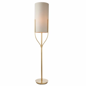 Fraser Brass Floor Lamp With Natural Linen Shade decorative indoor light