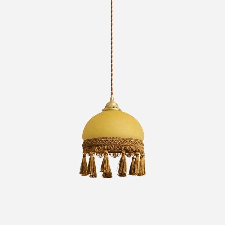 French Tassels Brass Pendant Swag Light