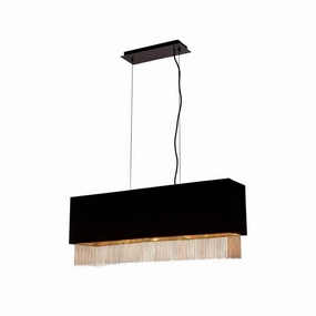Fringe 4 Light Ceiling Pendant - Black Shade With Gold Chain soft glow ceiling light