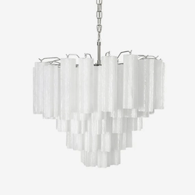 Frosted Murano Cascade Chandelier minimalist reading light