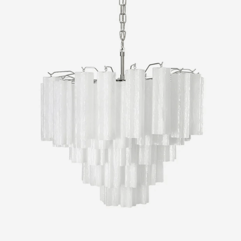 Frosted Murano Cascade Chandelier minimalist reading light