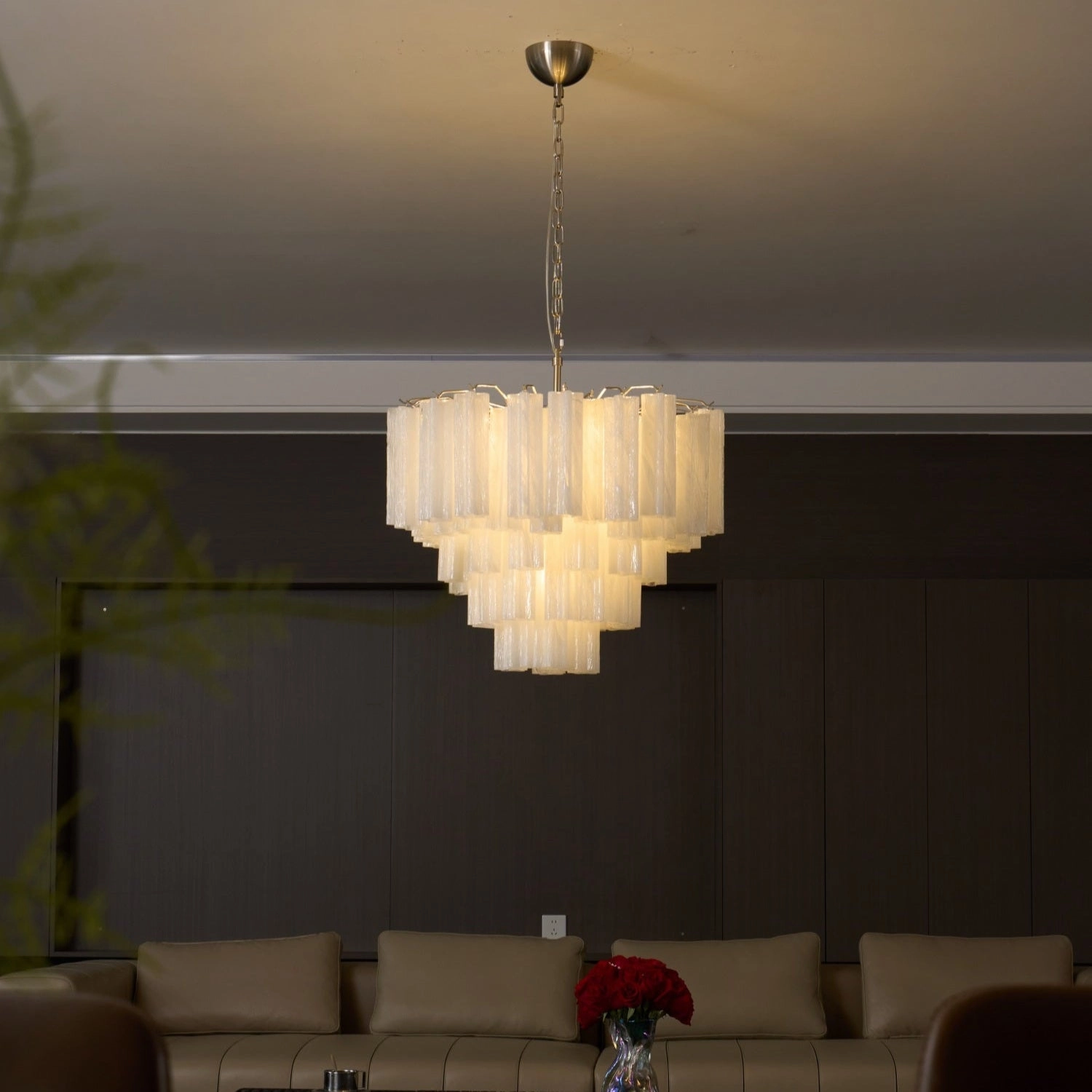 Frosted Murano Cascade Chandelier