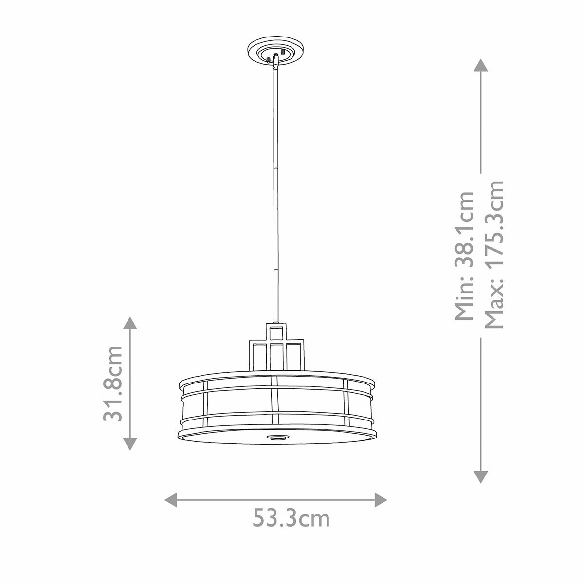 Fusion Large Art Deco Ceiling Pendant Light