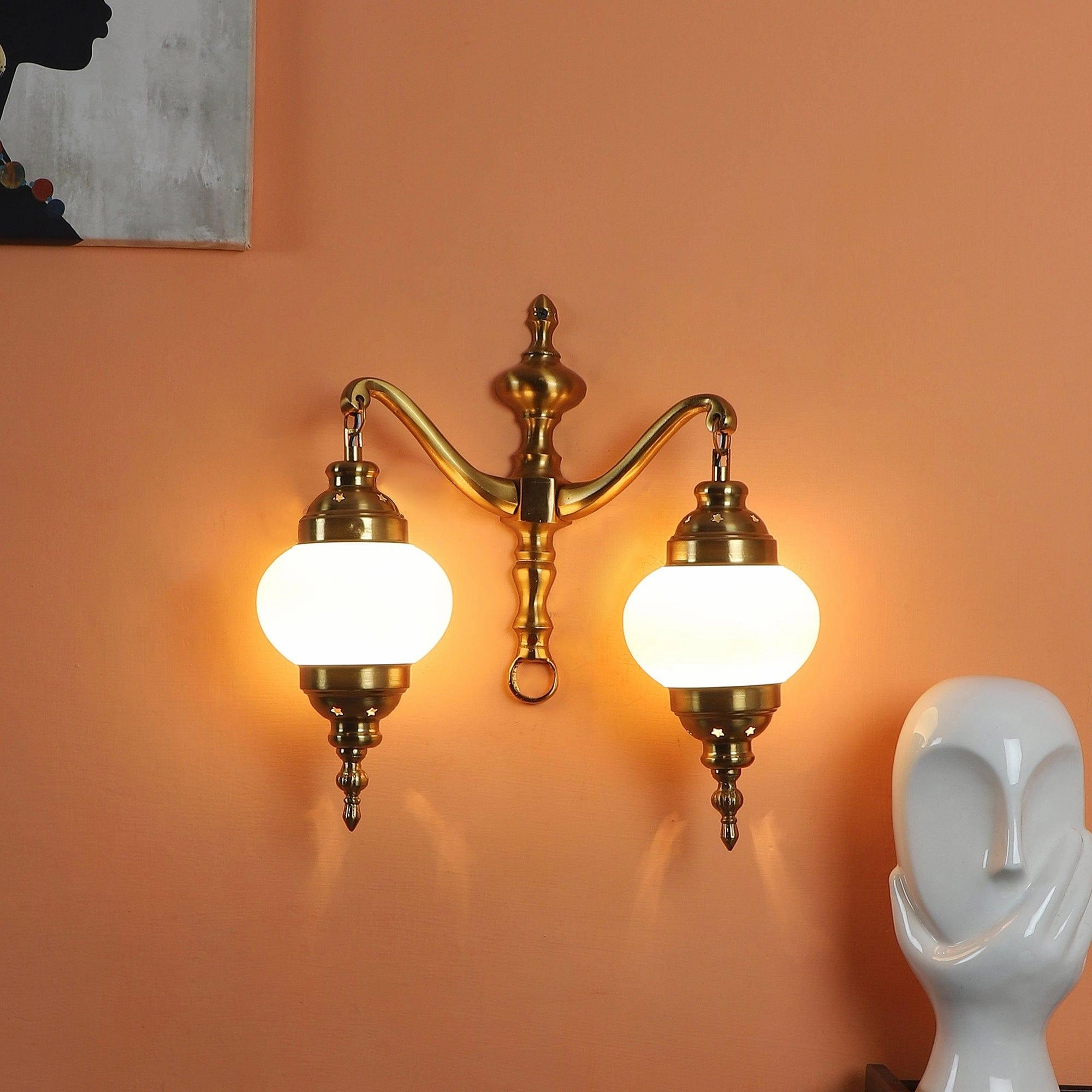Fusty Aluminium Gold 2 Wall Lights decorative ceiling fixture
