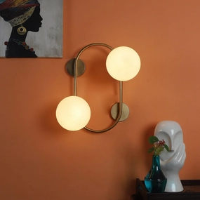 Fusty Gold And White Iron 2 Wall Lights decorative ceiling fixture