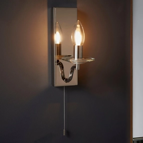 Garland Nickel Art Deco Bathroom Wall Light - Pull Switch vintage desk lamp