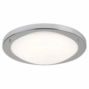 Geneva LED 20W Flush Silver & Opal Glass Flush Ceiling Light soft glow ceiling light