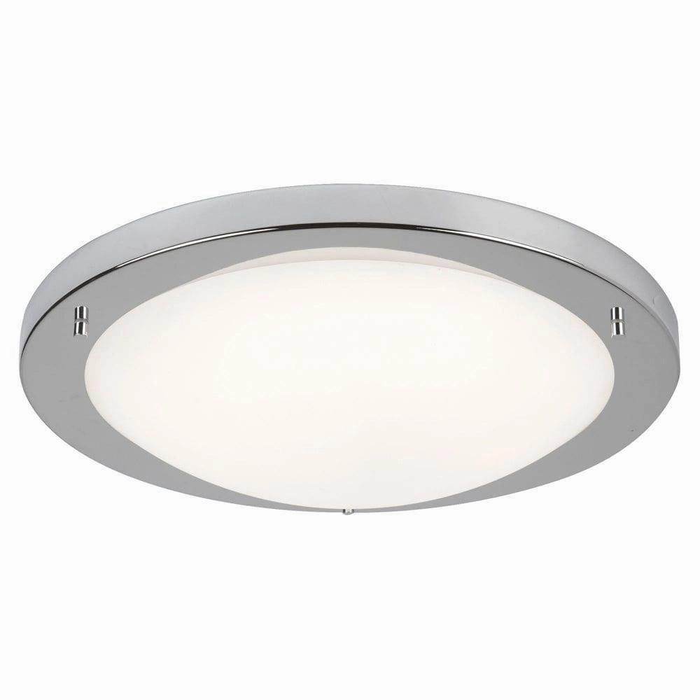 Geneva LED 20W Flush Silver & Opal Glass Flush Ceiling Light soft glow ceiling light