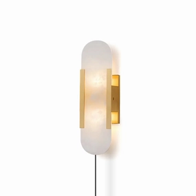 Geometric Harmony Alabaster Plug In Wall Lamp designer outdoor lamp